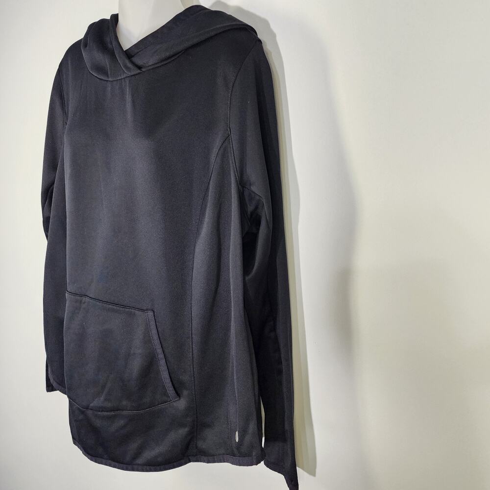 Livi Active Womens Sweatshirt Black Fleece Hooded Pullover Pockets Thumbholes 14 - Picture 5 of 10